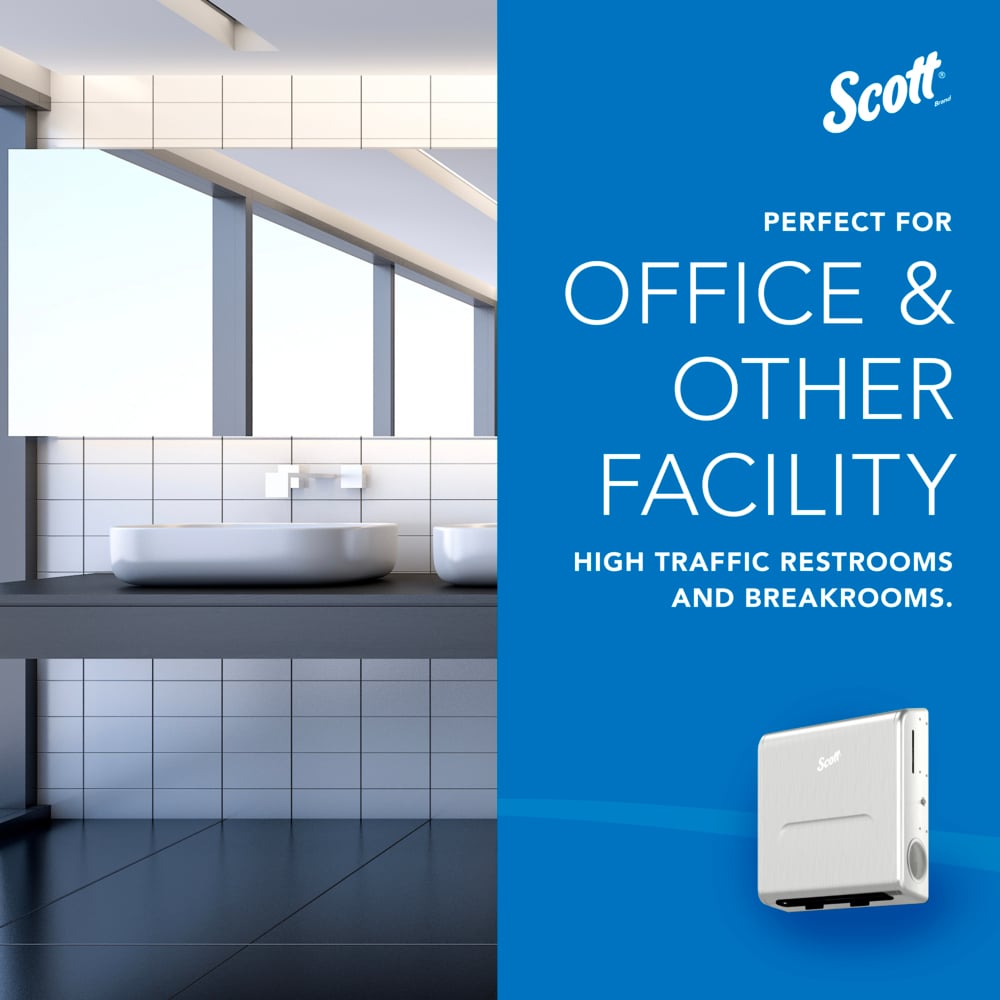 Scott® Pro™ Stainless Steel Recessed Hard Roll Towel Narrow Dispenser Housing (31498), without Trim Panel, Module sold seperately, 10.75" x 15.37" x 4.0" (Qty 1) - 31498