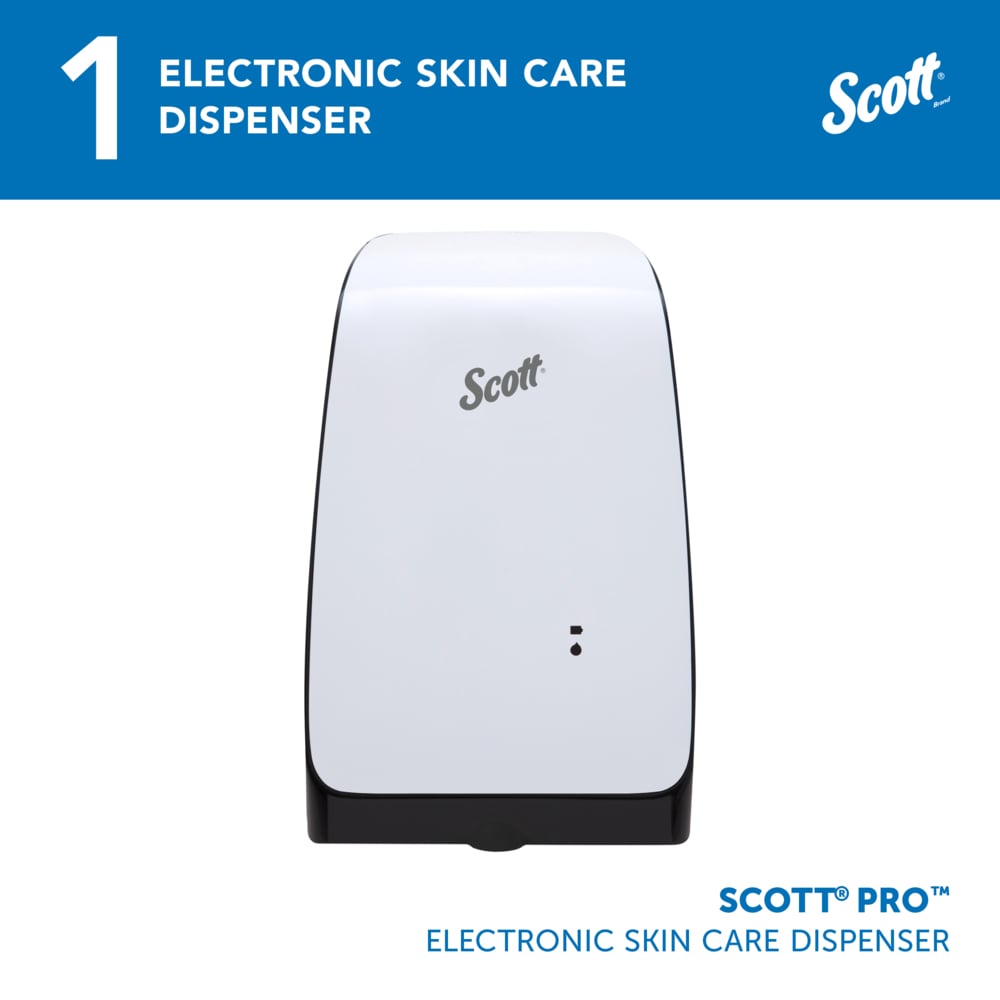 Scott® Pro™ High Capacity Automatic Soap and Hand Sanitizer Dispenser (32499), Touchless Dispensing, White, 1.2 L capacity, 7.29" x 11.69" x 4.0" (Qty 1) - 32499