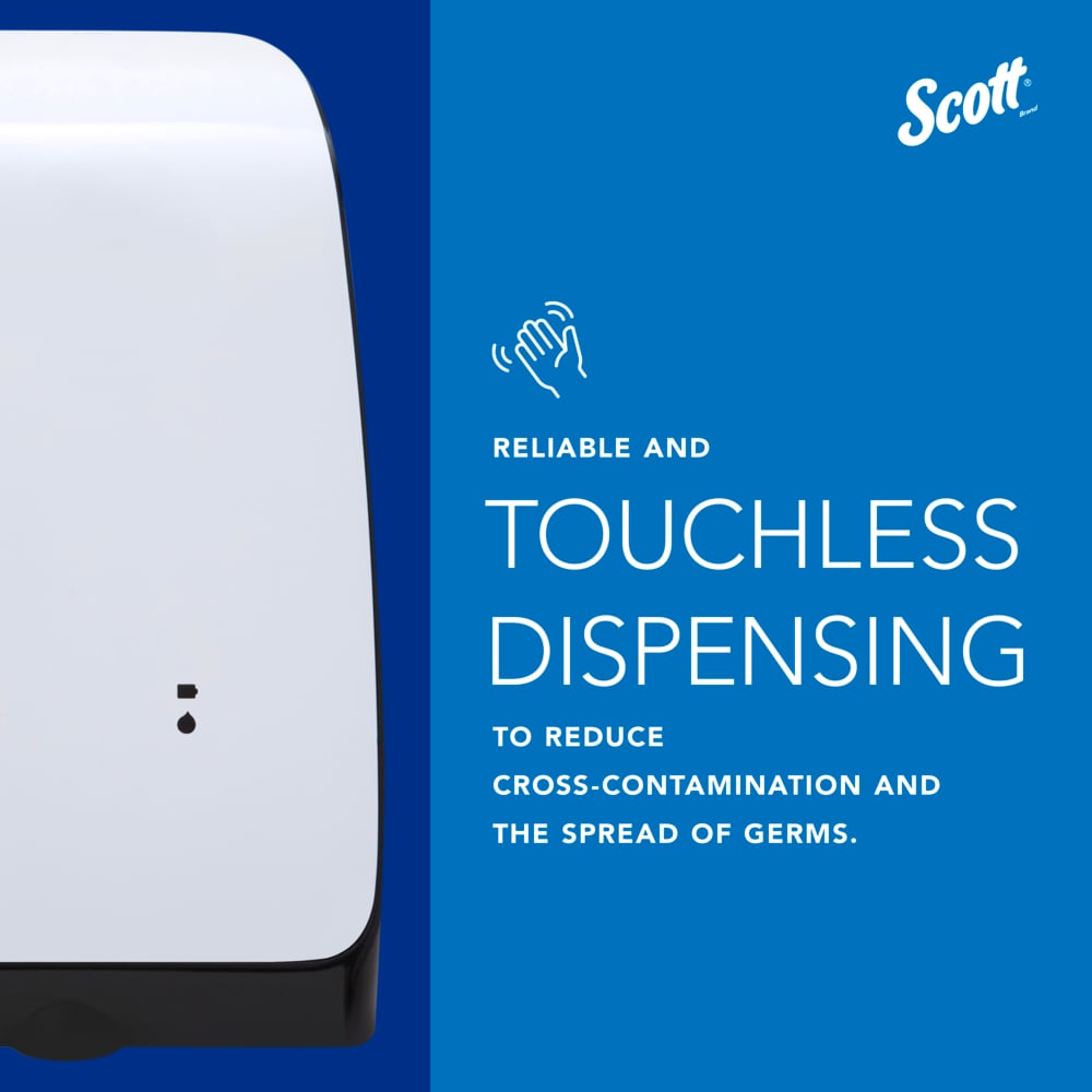 Scott® Pro™ High Capacity Automatic Soap and Hand Sanitizer Dispenser (32499), Touchless Dispensing, White, 1.2 L capacity, 7.29" x 11.69" x 4.0" (Qty 1) - 32499