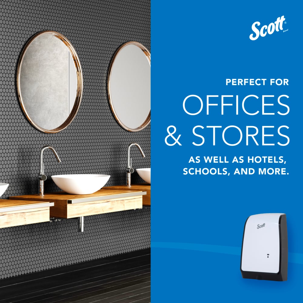 Scott® Pro™ High Capacity Automatic Soap and Hand Sanitizer Dispenser (32499), Touchless Dispensing, White, 1.2 L capacity, 7.29" x 11.69" x 4.0" (Qty 1) - 32499