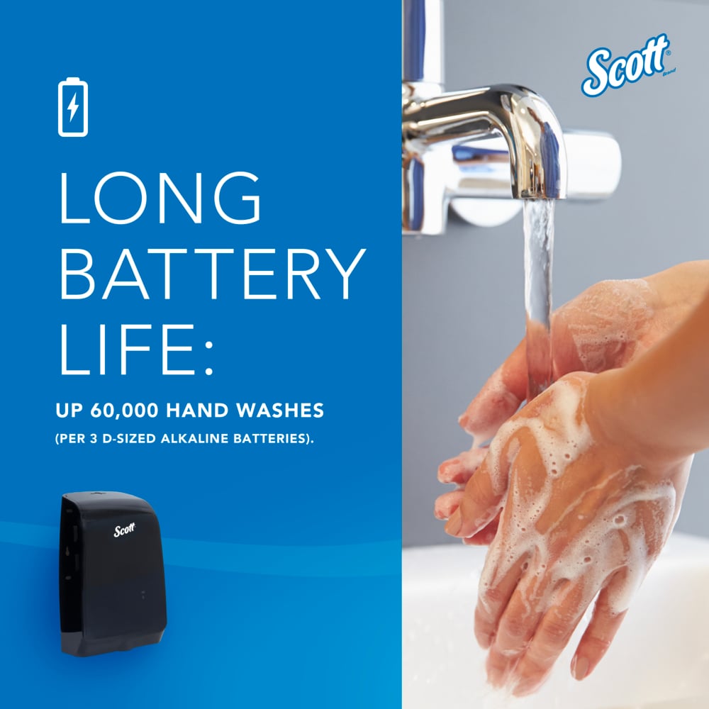 Scott® Pro™ High Capacity Automatic Skin Care Dispenser (32504), Touchless Dispensing, Black, 1.2 L capacity, 7.29" x 11.69" x 4.0" (Qty 1) - 32504