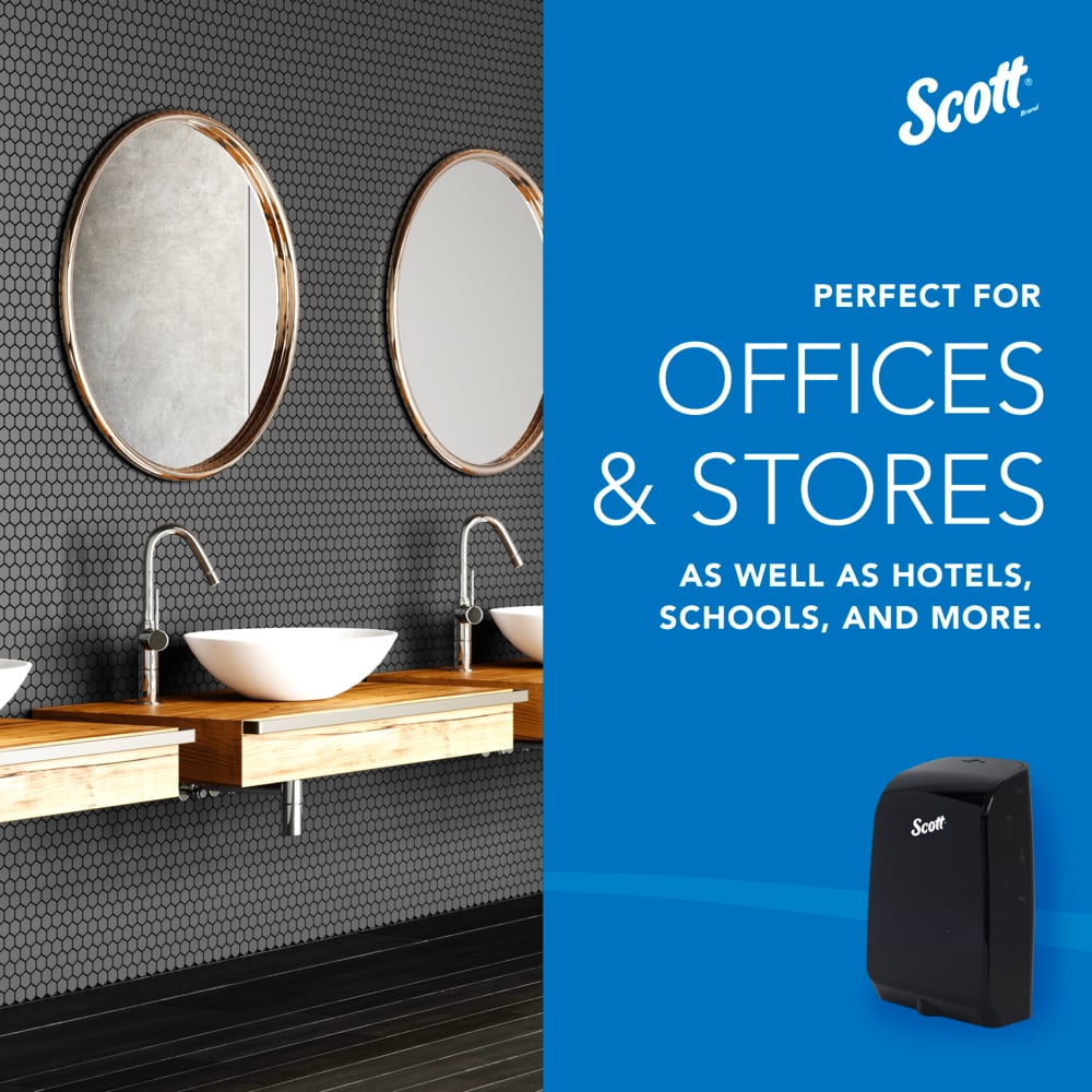 Scott® Pro™ High Capacity Automatic Soap and Hand Sanitizer Dispenser (32504), Touchless Dispensing, Black, 1.2 L capacity, 7.29" x 11.69" x 4.0" (Qty 1) - 32504