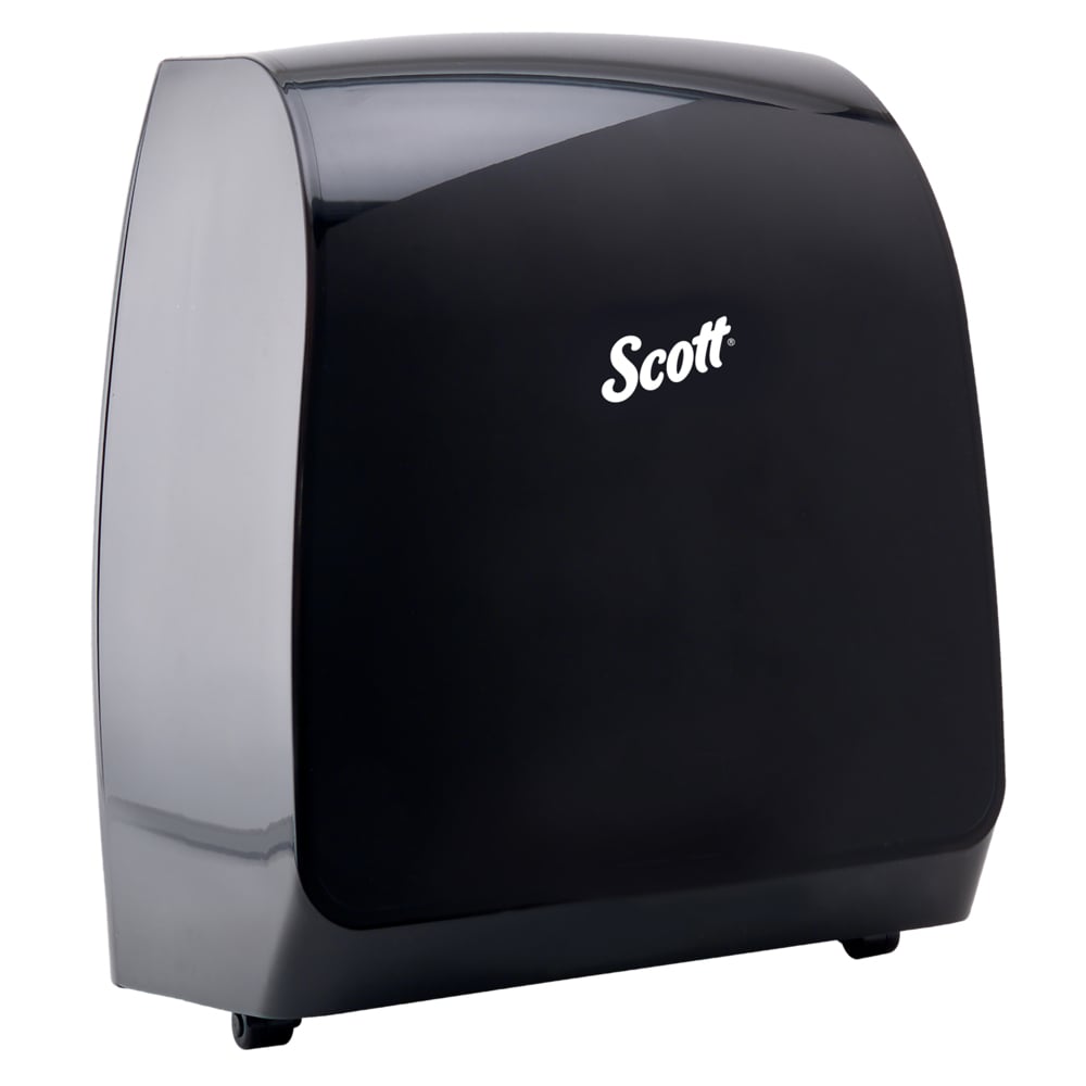 Distributrice manuelle pour essuie-mains en rouleau dur de Scott Pro (34346), conception personnalisable, fumé, 12,66 po x 16,44 po x 9,18 po - 34346