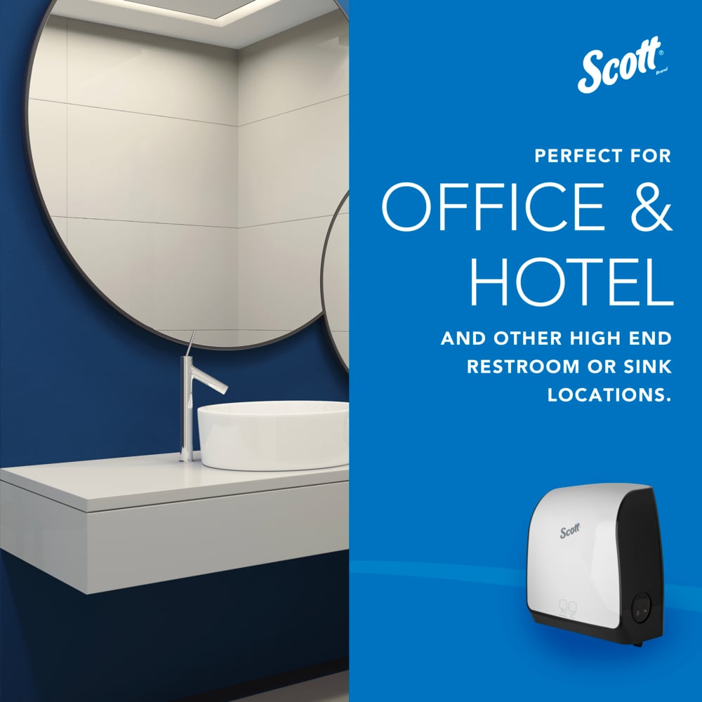 Scott® Pro™ Manual Hard Roll Towel Dispenser (34347), White, for Blue Core Scott® Pro™ Roll Towels, 12.66" x 16.44" x 9.18" (Qty 1) - 34347