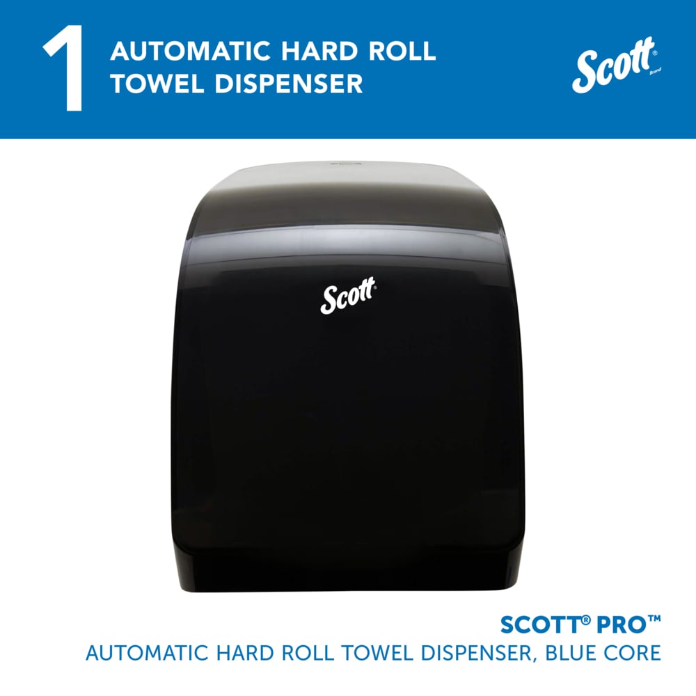 Scott® Pro™ Automatic Hard Roll Towel Dispenser (34348), Black, for Blue Core Scott® Pro™ Roll Towels, 12.66" x 16.44" x 9.18" (Qty 1) - 34348