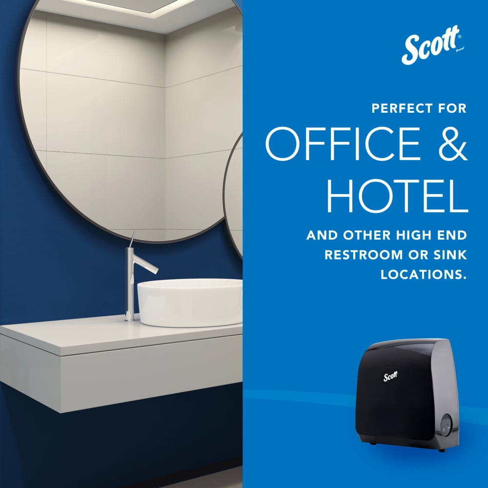 Scott® Pro™ Automatic Hard Roll Towel Dispenser (34348), Black, for Blue Core Scott® Pro™ Roll Towels, 12.66" x 16.44" x 9.18" (Qty 1) - 34348