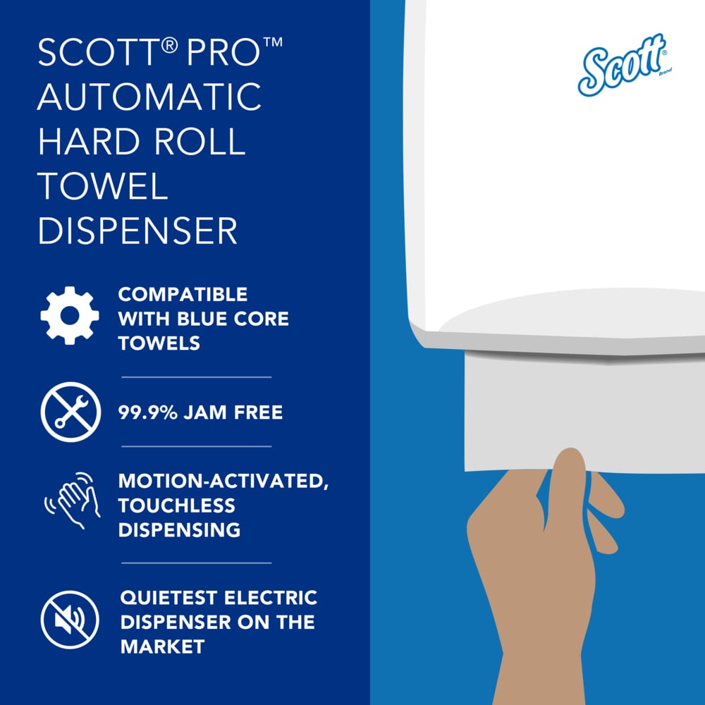 Scott® Pro™ Automatic Hard Roll Towel Dispenser (34348), Black, for Blue Core Scott® Pro™ Roll Towels, 12.66" x 16.44" x 9.18" (Qty 1) - 34348