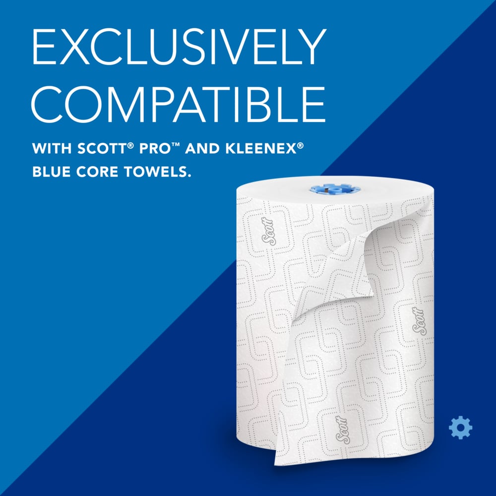 Scott® Pro™ Automatic Hard Roll Towel Dispenser (34349), White, for Blue Core Scott® Pro™ Roll Towels, 12.66" x 16.44" x 9.18" (Qty 1) - 34349