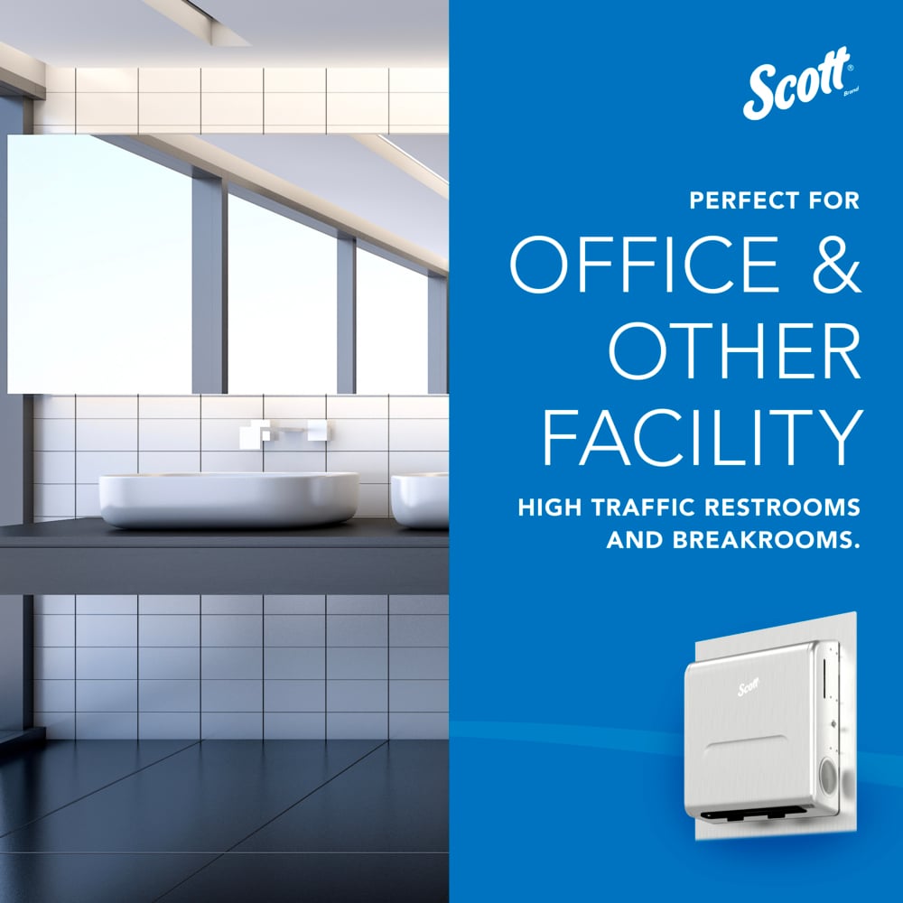 Scott® Pro™ Stainless Steel Recessed Hard Roll Towel Dispenser Housing (43823), with Trim Panel, Module sold seperately, 17.62" x 22" x 5.0" (Qty 1) - 43823