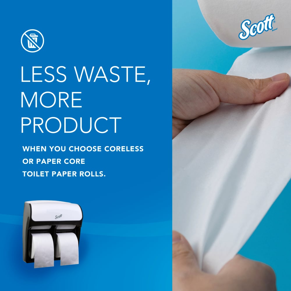 Scott® Pro™ High Capacity Coreless Standard Roll Toilet Paper Dispenser (44517), 4 Roll Capacity, White, 11.25" x 12.75" x 6.19" (Qty 1) - 44517