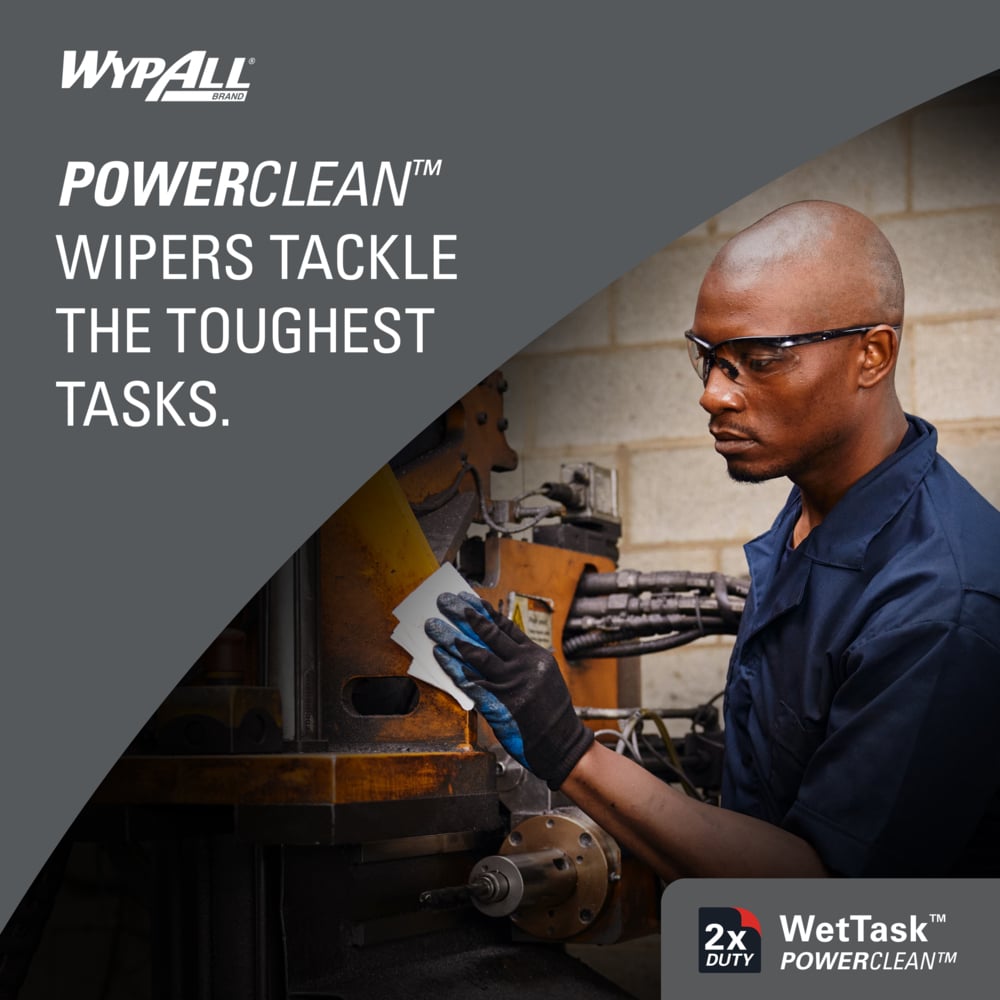 WypAll® PowerClean™ WetTask™ Wipers for Disinfectants, Sanitizers and Solvents (06211), Center-Pull Roll, White, Bucket Included (140 Sheets/Roll, 6 Rolls/Case, 840 Sheets/Case) - 06211