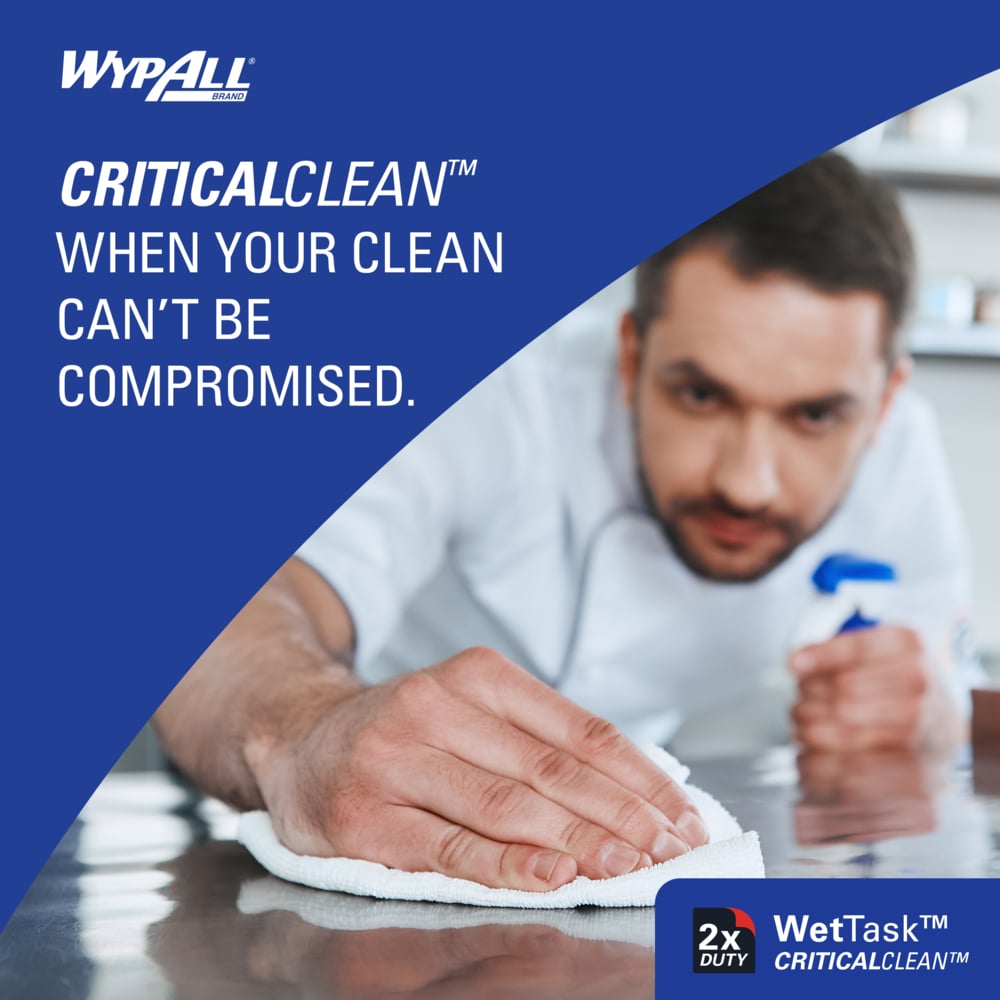 WypAll® CriticalClean™ WetTask™ Wipers for Bleach, Disinfectants, and Sanitizers (06411), Center-Pull Roll, White, Bucket Included (140 Sheets/Roll, 6 Rolls/Case, 840 Sheets/Case) - 06411