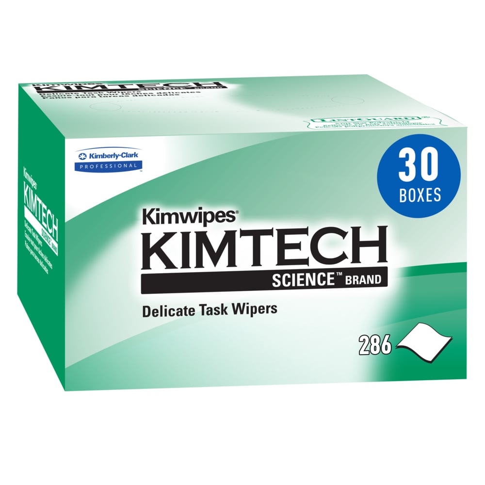 Essuie-tout pour tâches délicates Kimtech Science™ Kimwipes® (34120), boîte Pop-Up, blancs (286 feuilles/boîte, 30 boîtes/caisse, 8 580 feuilles/caisse);Essuie-tout pour tâches délicates Kimwipes de Kimtech Science (34120), blanc, 1 épaisseur, 30 boîtes Pop-up/caisse, 280 feuilles/boîte, 8 400 feuilles/caisse - 34120