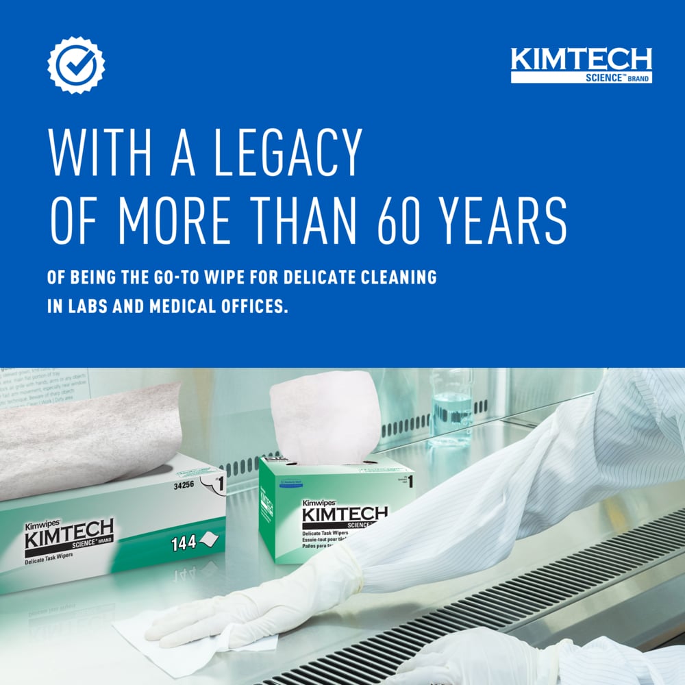 Kimtech Science™ Kimwipes® Delicate Task Wipes (34256), Pop-Up Box, White (144 Sheets/Box, 15 Boxes/Case, 2,160 Sheets/Case) Kimtech Science™ Kimwipes® Delicate Task Wipes (34256), Pop-Up Box, White (144 Sheets/Box, 15 Boxes/Case, 2,160 Sheets/Case)