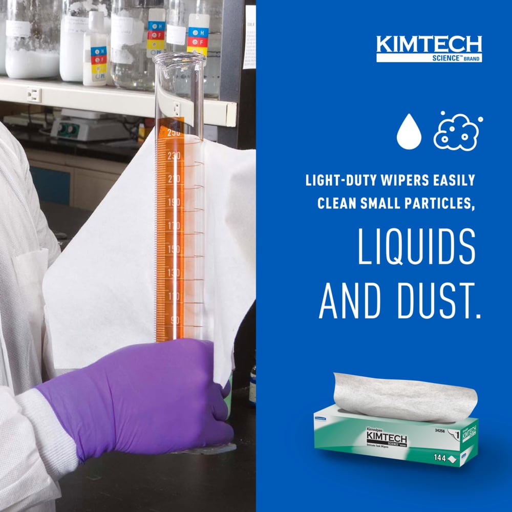 Kimtech Science™ Kimwipes® Delicate Task Wipes (34256), Pop-Up Box, White (144 Sheets/Box, 15 Boxes/Case, 2,160 Sheets/Case) Kimtech Science™ Kimwipes® Delicate Task Wipes (34256), Pop-Up Box, White (144 Sheets/Box, 15 Boxes/Case, 2,160 Sheets/Case)