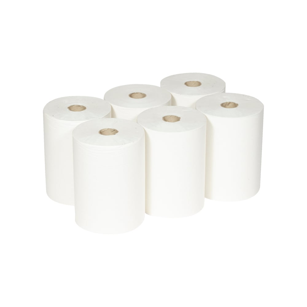 Scott® Slimroll™ papieren handdoekjes 6697 - 190 m witte, 1-laags rol (omdoos bevat 6 rollen) - 6697