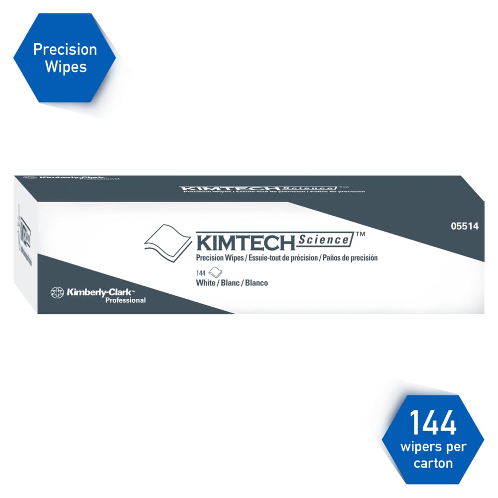 Kimtech™ Science Precision Wipes (05514), White, 15 Pop-Up Boxes / Case, 144 Sheets / Box, 2,160 Sheets / Case - 05514