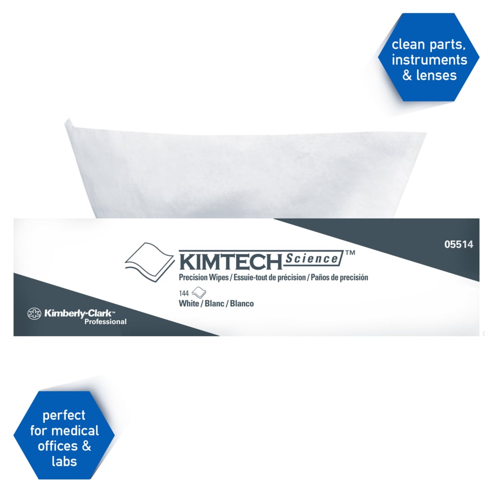 Kimtech™ Science Precision Wipes (05514), White, 15 Pop-Up Boxes / Case, 144 Sheets / Box, 2,160 Sheets / Case - 05514