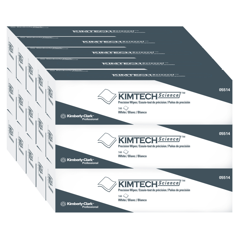 Kimtech™ Science Precision Wipes (05514), White, 15 Pop-Up Boxes / Case, 144 Sheets / Box, 2,160 Sheets / Case - 05514