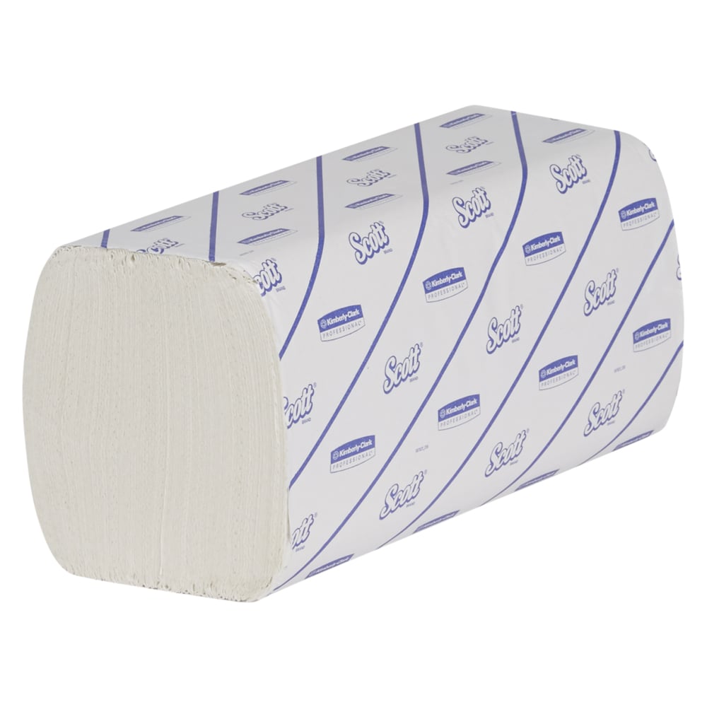 Scott® Excellent Intergevouwen Handdoeken 6604 - 190 witte, 2-laags doeken per wikkel (omdoos bevat 20 wikkels). - 6604