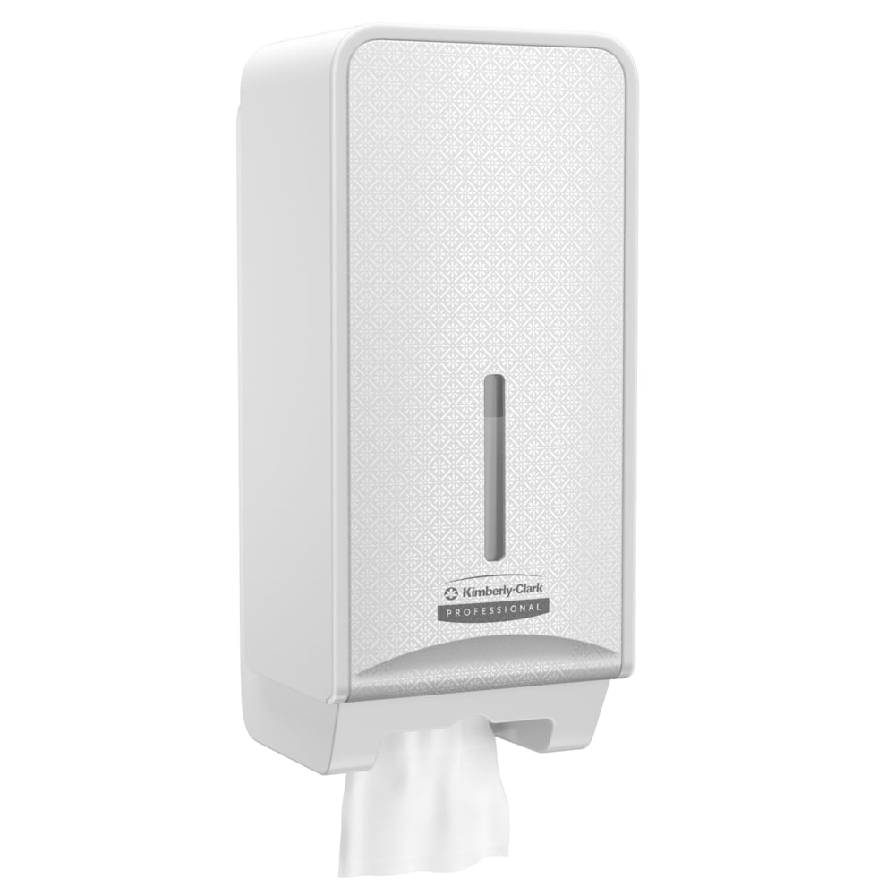 Kimberly-Clark Professional™ ICON™ Folded Toilet Paper Dispenser (53949), with White Mosaic Design Faceplate; 1 Dispenser and Faceplate per Case - 53949