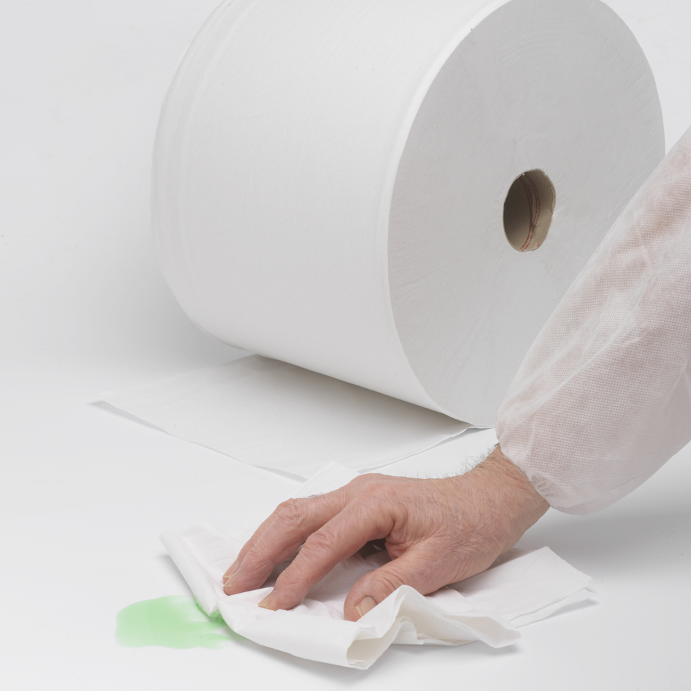 WypAll® L20 General Clean™ Wischtücher 7204 – Wischpapier – 2 Großrollen x 1.085 weiße 2-lagige Reinigungstücher (2.170 insgesamt) - 7204