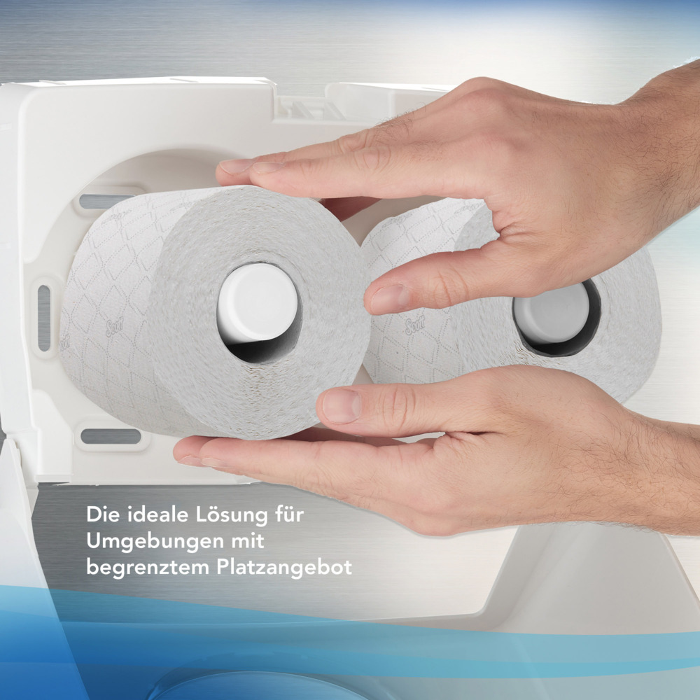 Papier toilette taille standard Scott® Essential™ 8538 - Papier toilette 2 épaisseurs - 6 paquets de 6 rouleaux x 320 feuilles de papier toilette blanc (36 rouleaux/11 520 feuilles au total) - 8538