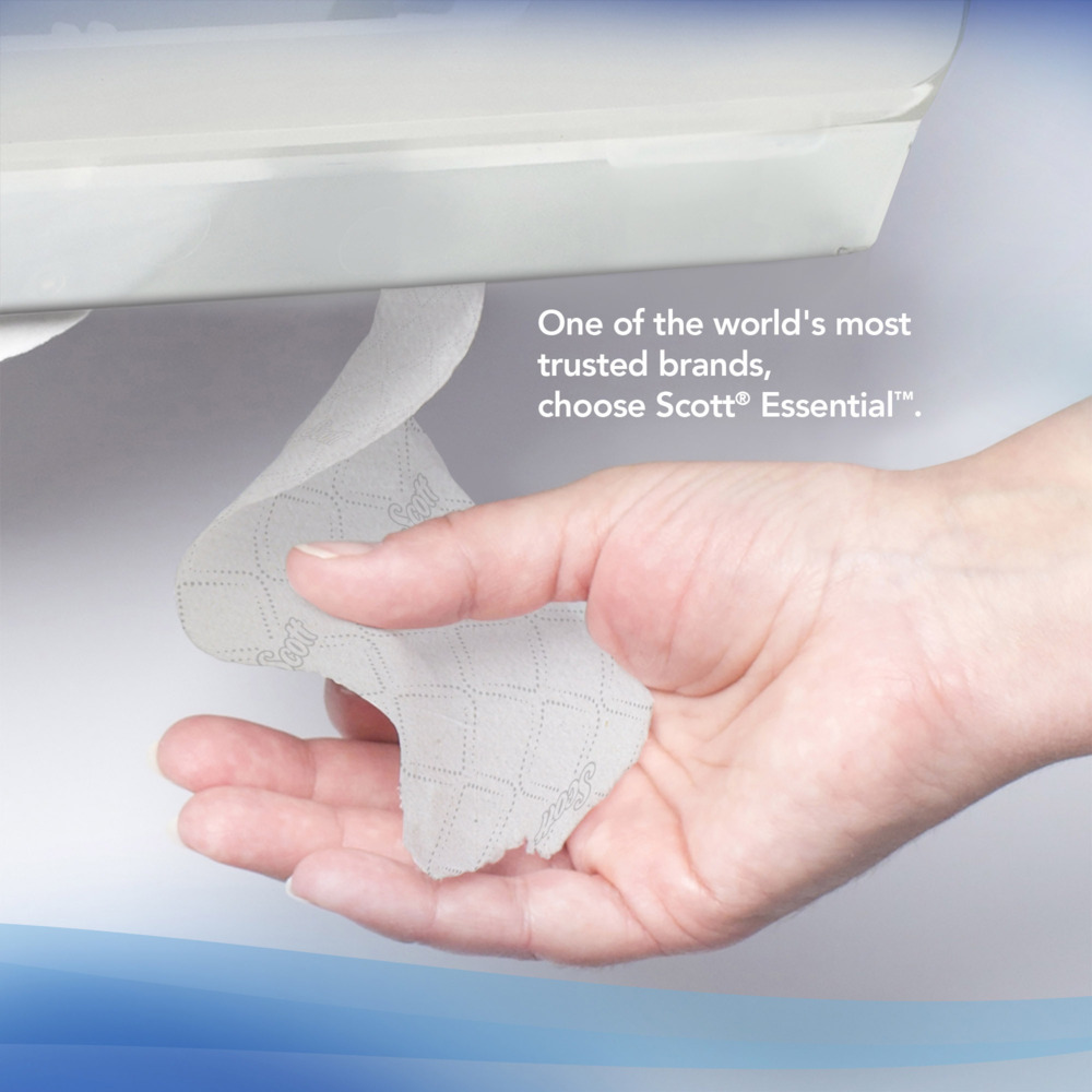 Papier toilette taille standard Scott® Essential™ 8538 - Papier toilette 2 épaisseurs - 6 paquets de 6 rouleaux x 320 feuilles de papier toilette blanc (36 rouleaux/11 520 feuilles au total) - 8538