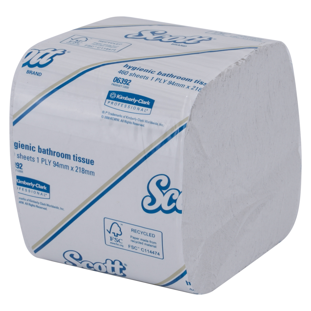 Scott® Control Interleaved Toilet Tissue (06392), White 1-Ply, 45 Packs / Case, 460 Sheets / Pack (20,700 sheets) - S050053831