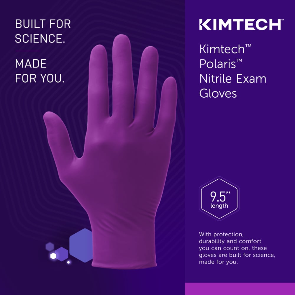 Kimtech™ Polaris™ Nitrile Exam Gloves (62773), 5.9 Mil, Ambidextrous, 9.5", L (100 Nitrile Gloves/Box, 10 Boxes/Case, 1,000 Gloves/Case) - 62773