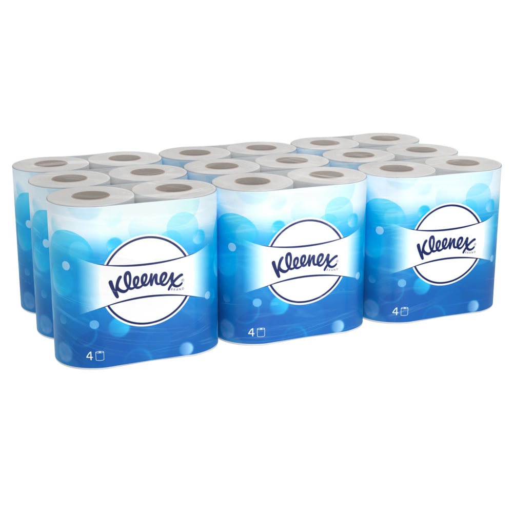 Kleenex® Standard Size Toilet Roll 8477 - 2 Ply Toilet Paper - 9 Packs of 4 Toilet Rolls x 210 White Toilet Tissue Sheets (36 Rolls / 7,560 Sheets Total) - 8477