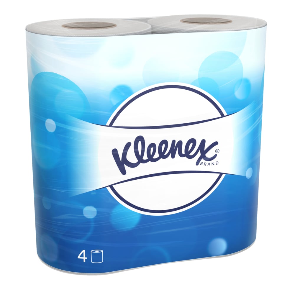 Kleenex® Standard Size Toilet Roll 8477 - 2 Ply Toilet Paper - 9 Packs of 4 Toilet Rolls x 210 White Toilet Tissue Sheets (36 Rolls / 7,560 Sheets Total) - 8477