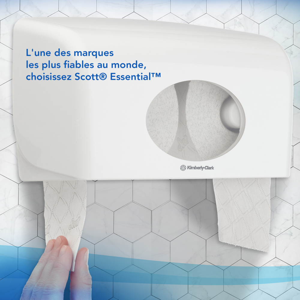 Scott® Essential™ Рулонная туалетная бумага в малом рулоне, код 8517, 36 рулонов x 600 листов белой двухслойной бумаги (итого 21 600 шт.) - 8517