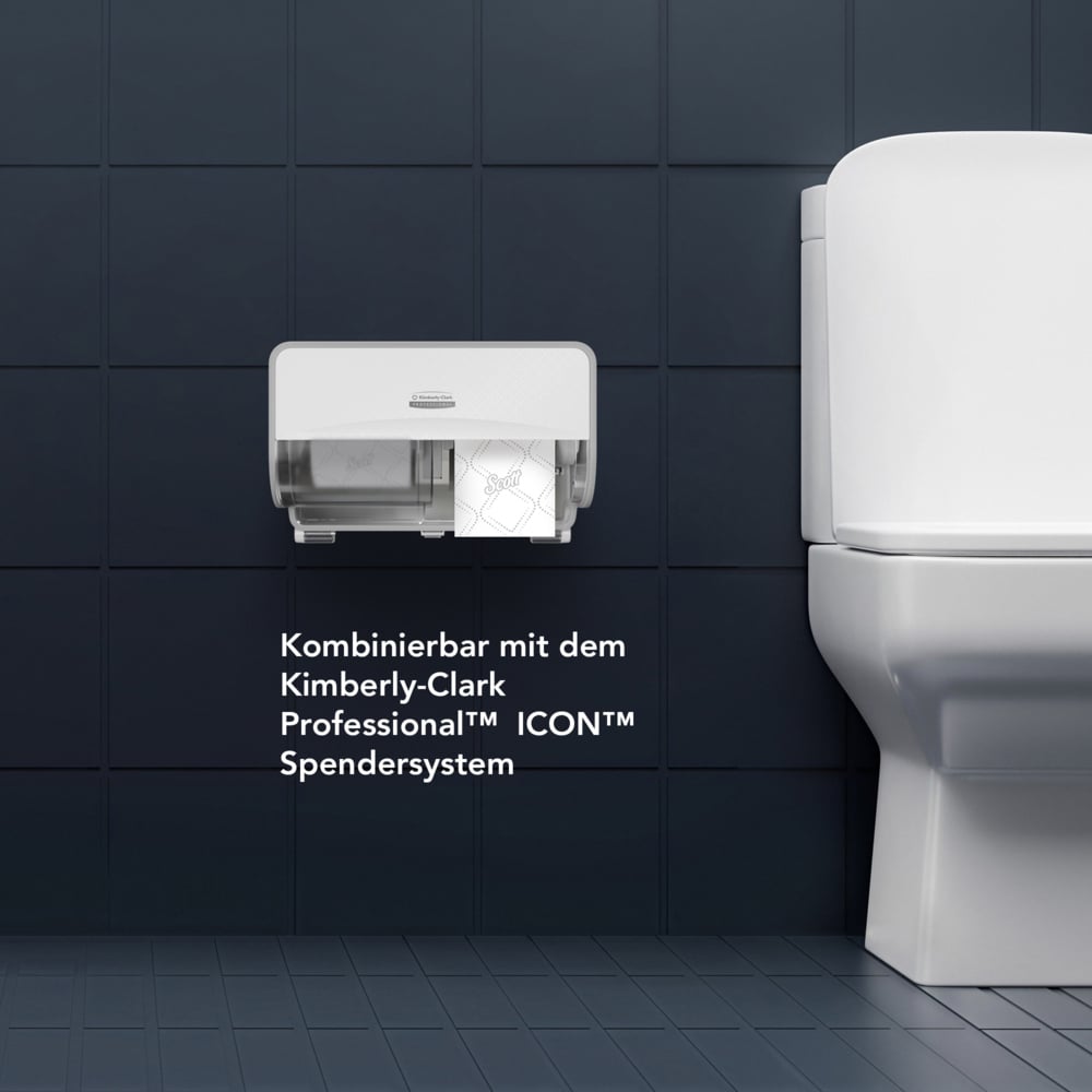 Scott® Essential™ Рулонная туалетная бумага в малом рулоне, код 8517, 36 рулонов x 600 листов белой двухслойной бумаги (итого 21 600 шт.) - 8517