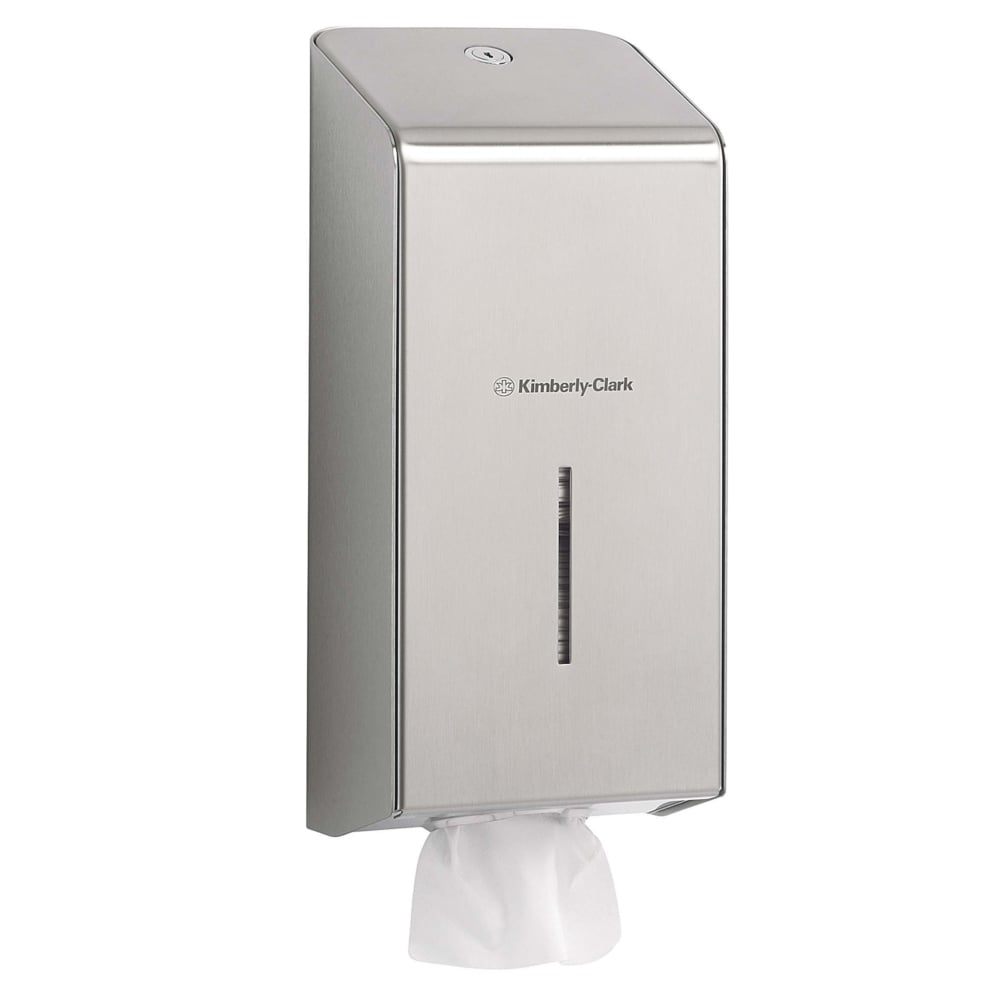 Kimberly-Clark Professional™ Stainless Steel Folded Toilet Tissue Dispenser 8972 - Single Sheet Toilet Paper Dispenser - 1 x Stainless Steel Dispenser - 8972