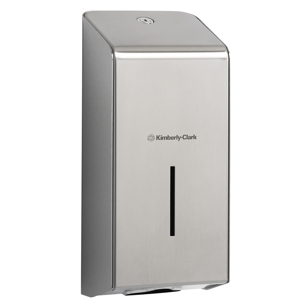 Kimberly-Clark Professional™ Stainless Steel Folded Toilet Tissue Dispenser 8972 - Single Sheet Toilet Paper Dispenser - 1 x Stainless Steel Dispenser - 8972