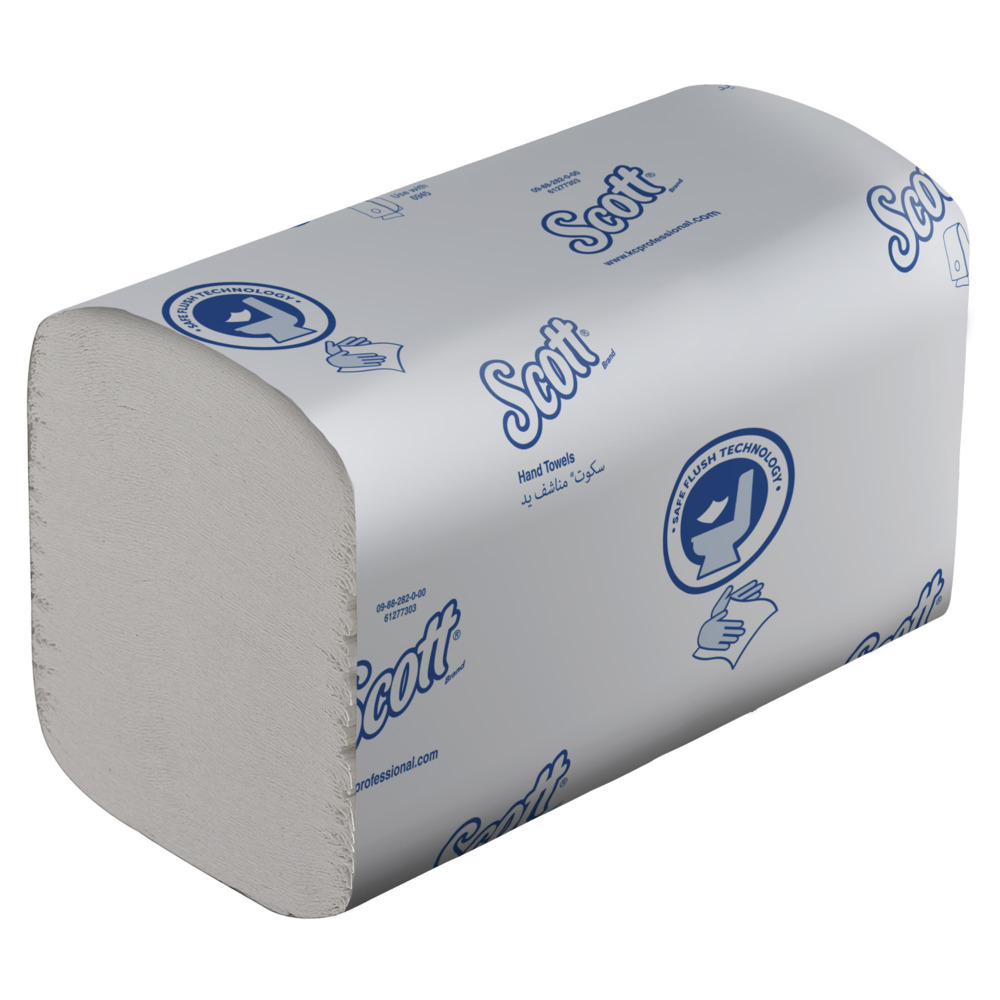 Scott® Control™ Flushable Folded Hand Towels 6659 - Disposable Paper Towels - 15 Packs x 322 White Paper Hand Towels (4,830 Total) - 6659