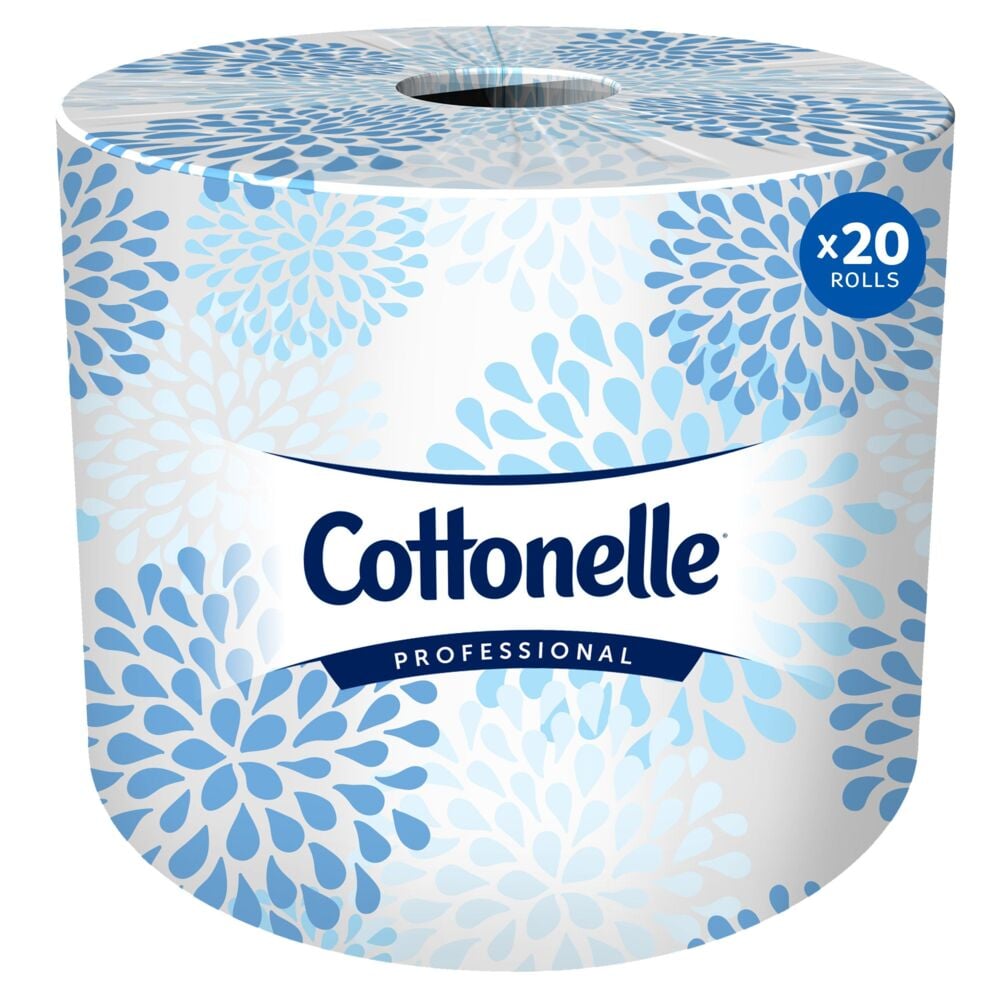 Papier hygiénique en rouleau standard Cottonelle® Professional (13135), 2 épaisseurs blanc, caisse compacte pour un stockage facile (451 feuilles/rouleau, 20 rouleaux/caisse, 9 020 feuilles/caisse) - 13135