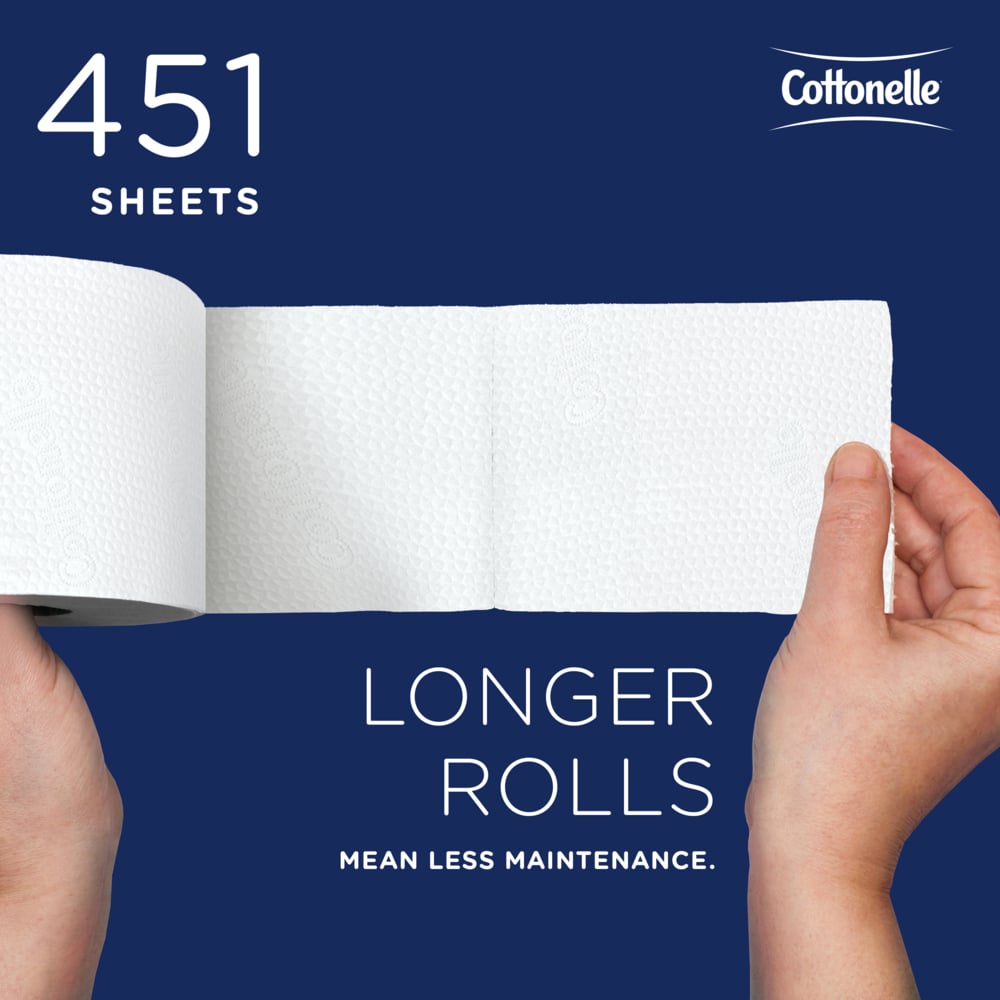 Cottonelle® Professional Standard Roll Toilet Paper (13135), 2-Ply, White, Compact Case for Easy Storage (451 Sheets/Roll, 20 Rolls/Case, 9,020 Sheets/Case) - 13135