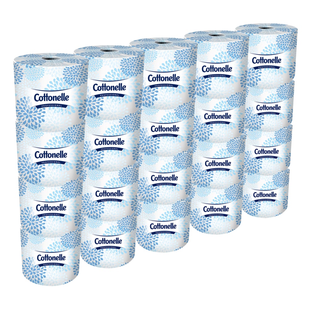 Papier hygiénique en rouleau standard Cottonelle® Professional (13135), 2 épaisseurs blanc, caisse compacte pour un stockage facile (451 feuilles/rouleau, 20 rouleaux/caisse, 9 020 feuilles/caisse) - 13135