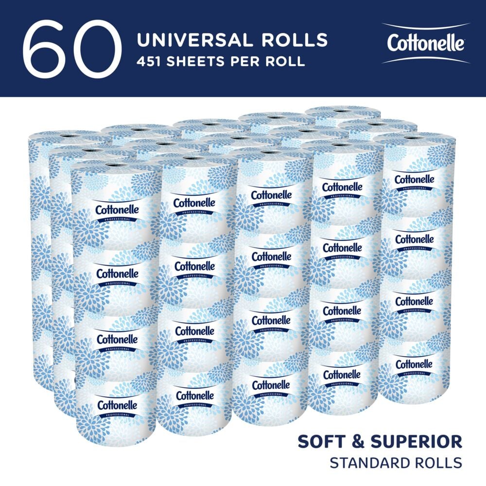 Cottonelle® Professional Standard Roll Toilet Paper (17713), 2-Ply, White (451 Sheets/Roll, 60 Rolls/Case, 27,060 Sheets/Case) - 17713