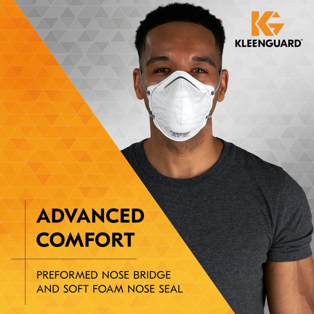 KleenGuard™ 3300 Series N95 Particulate Respirator (54625), RA3315 Molded Cup Style, NIOSH-Approved, Regular Fit, White (20 Respirators/Box, 12 Boxes/Case, 240 Respirators/Case) - 54625