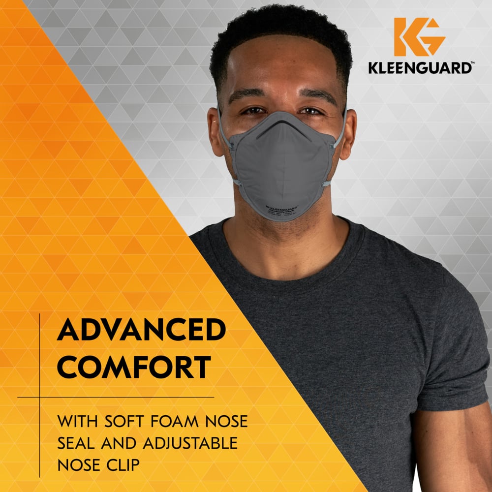 KleenGuard™ 3300 Series OV N95 Particulate Respirator (54629), RA3316 Molded Cup Style, NIOSH-Approved, Regular Fit, Grey (20 Respirators/Box, 12 Boxes/Case, 240 Respirators/Case) - 54629