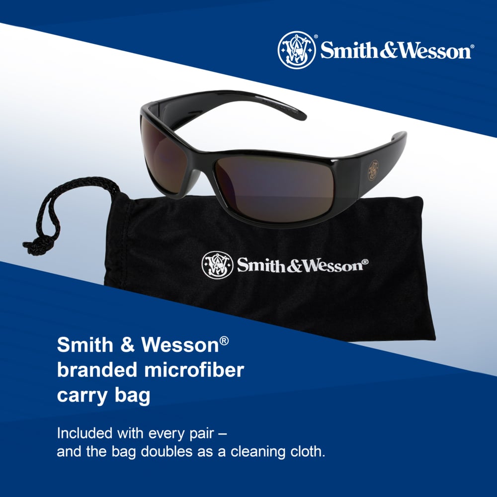 Smith & Wesson® Elite™ Safety Glasses (21303), Smoke Lenses with Anti-Fog coating, Black Frame, Unisex Sunglasses for Men and Women (12 Pairs/Case) - 21303