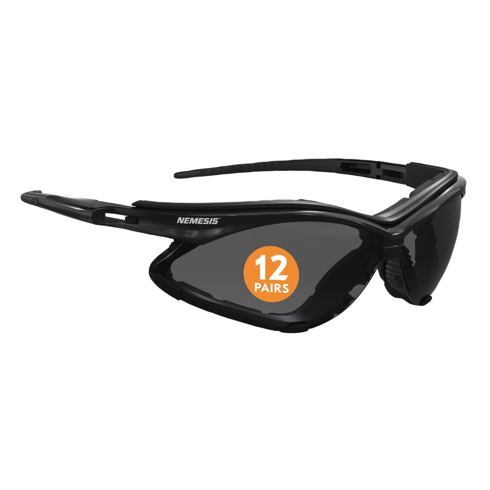 KleenGuard™ V30 Nemesis™ Foam Safety Glasses (65336), Smoke Lenses with  KleenVision™ Anti-Fog coating, Black Frame, Unisex Eyewear for Men and  Women (12 Pairs/Case)