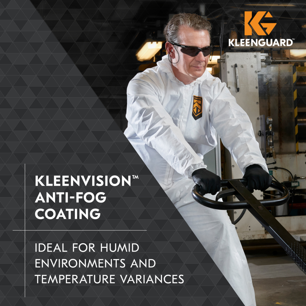 KleenGuard™ V30 Nemesis™ Safety Glasses with Cord Connect (55391), Smoke Lenses with KleenVision™ Anti-Fog coating, Black Frame, Unisex Sunglasses for Men and Women (12 Pairs/Case) - 55391
