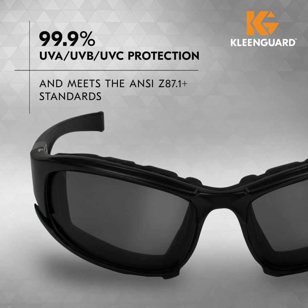 KleenGuard™ V50 Calico™ Safety Glasses (25675), Smoke Lenses with KleenVision™ Anti-Fog coating, Black Frame, Unisex Eyewear for Men and Women (12 Pairs/Case) - 25675