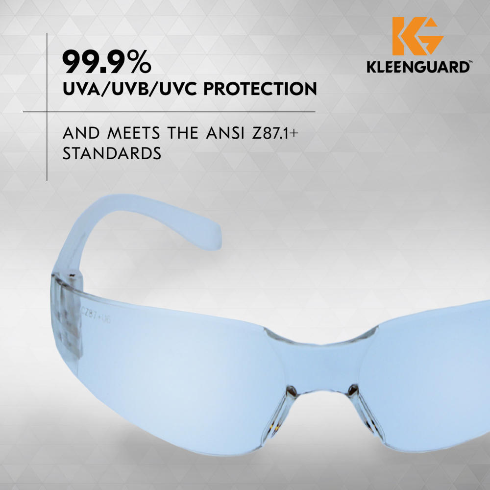 KleenGuard™ V10 Element™ Visitor Safety Glasses (33072), Light Blue Lenses, Light Blue Frame, Unisex Eyewear for Men and Women (12 Pairs/Case) - 33072