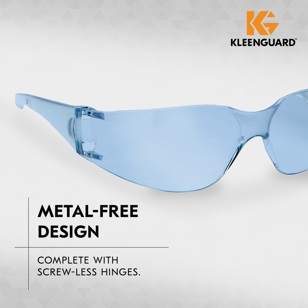 KleenGuard™ V10 Element™ Visitor Safety Glasses (33072), Light Blue Lenses, Light Blue Frame, Unisex Eyewear for Men and Women (12 Pairs/Case) - 33072