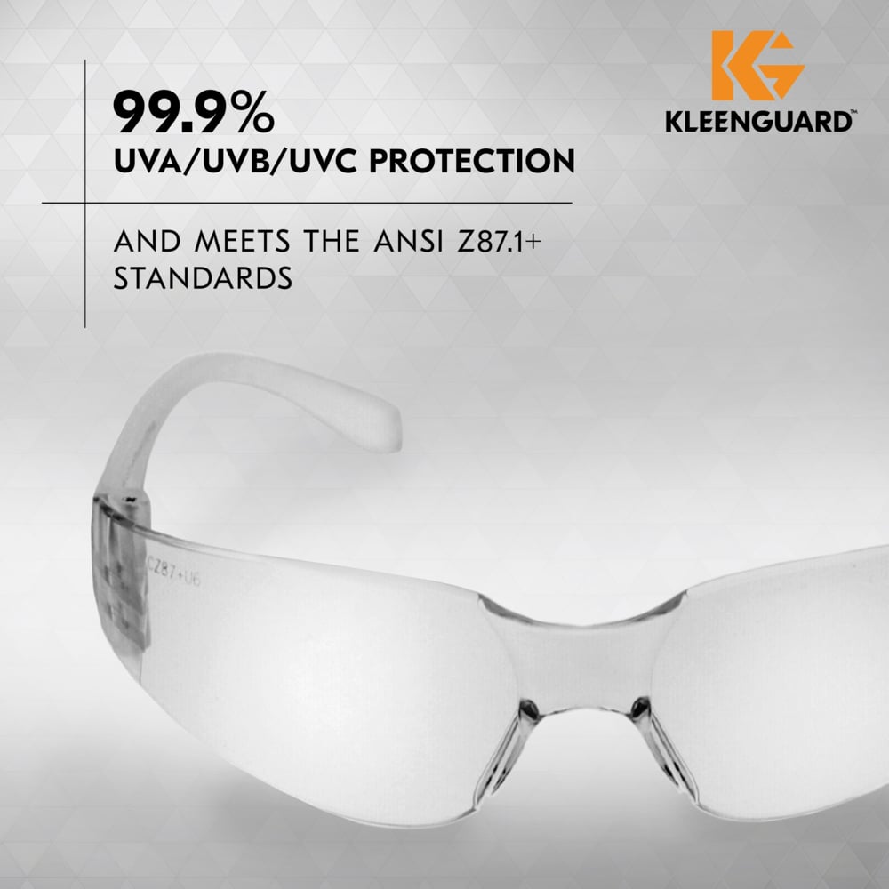 KleenGuard™ V10 Element™ Visitor Safety Glasses (25627), Clear Lenses, Clear Frame, Unisex Eyewear for Men and Women (12 Pairs/Case) - 25627